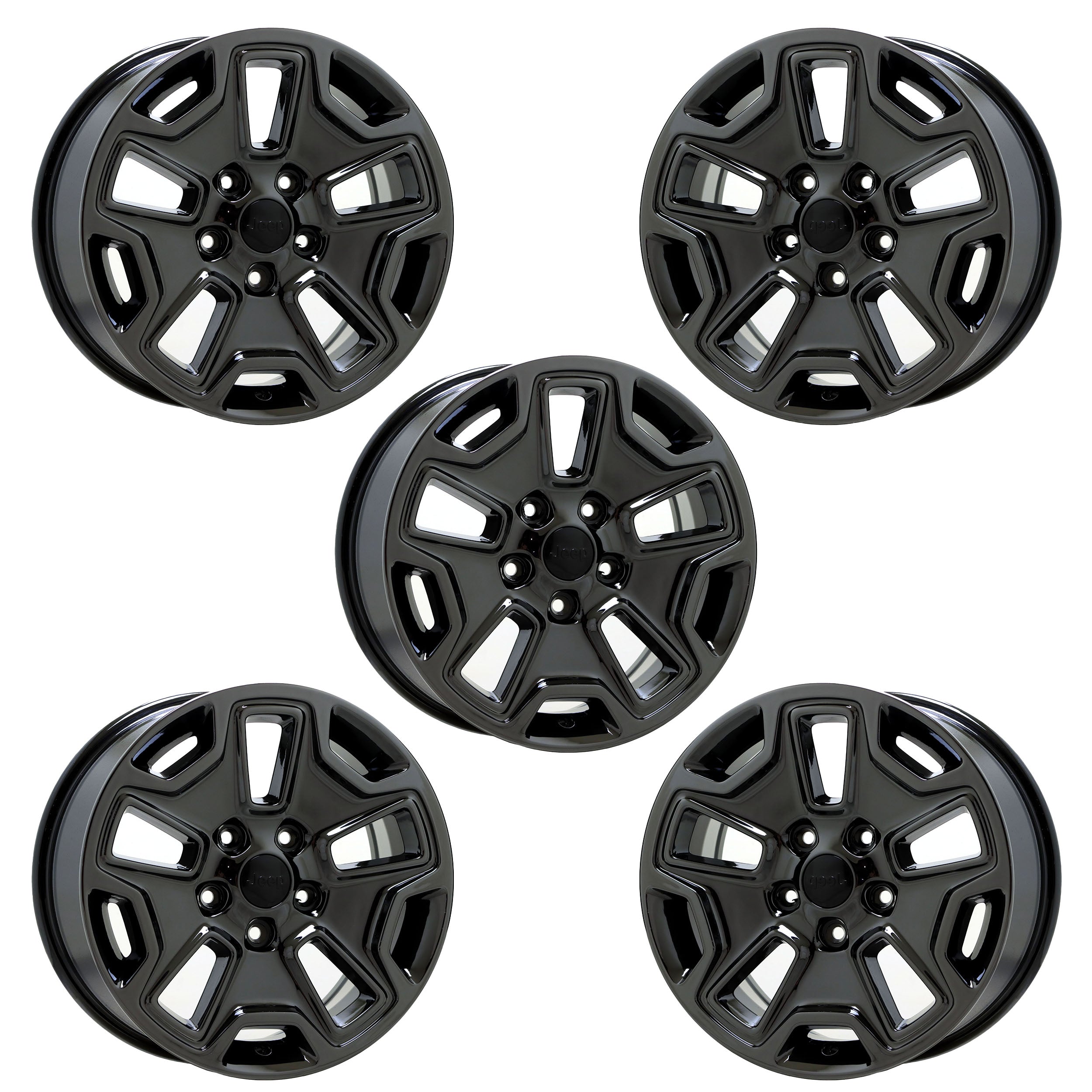 17" Jeep Wrangler Black Chrome wheels rims Factory OEM Set5 9118 EXCHANGE